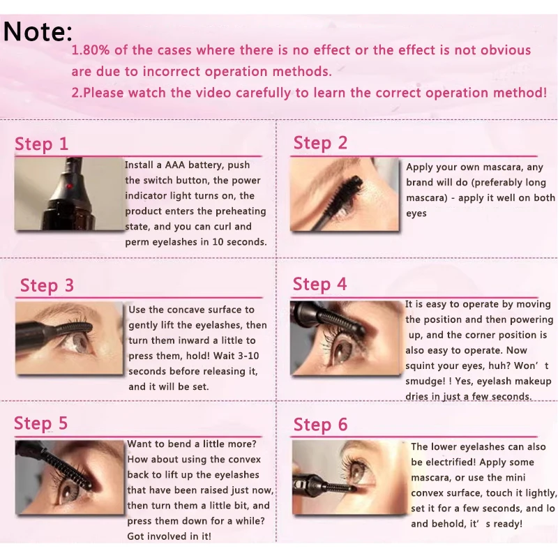 Долговечные портативные электрические щипцы для завивки ресниц с технологией