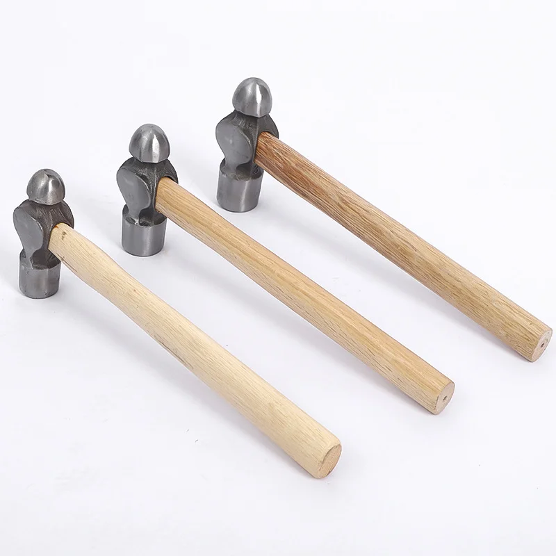 

High-carbon Steel Round Hammer Ball Pein Nipple Hammer Hardware Tool Household Hammer with Wood Handle 0.5P 1P