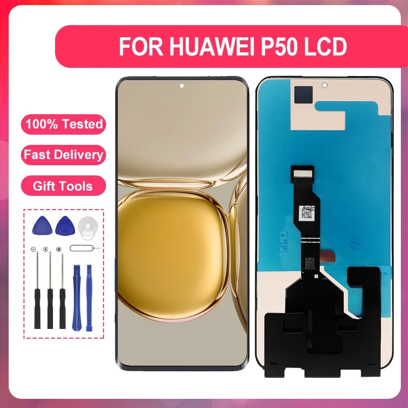 

1 шт., дисплей 6,5 дюйма для Huawei P50, ЖК-дисплей с сенсорной панелью, дигитайзер, телефон в сборе с инструментами, бесплатная доставка