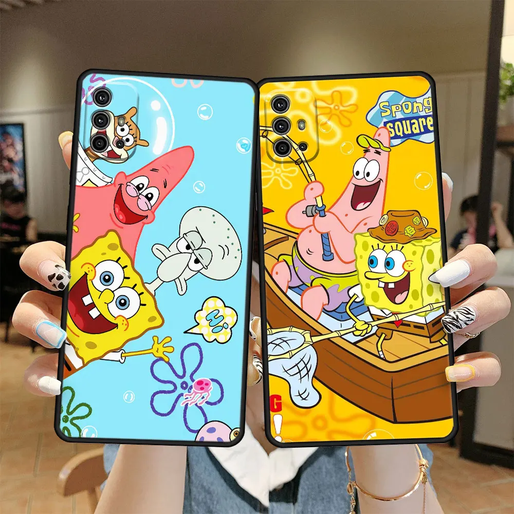 

Soft Luxury Capinha Case for Moto One Fusion G Stylus G30 G60 Edge G8 Plus G50 G9 Play 2022 Hyper Cell SpongeBobs Cute Seabed
