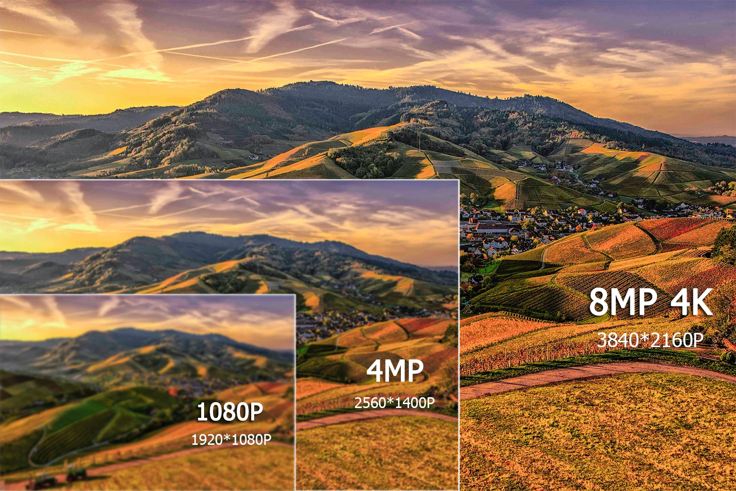 Комплект уличной металлической купольной IP-камеры видеонаблюдения 4K 8 Мп 4 канала