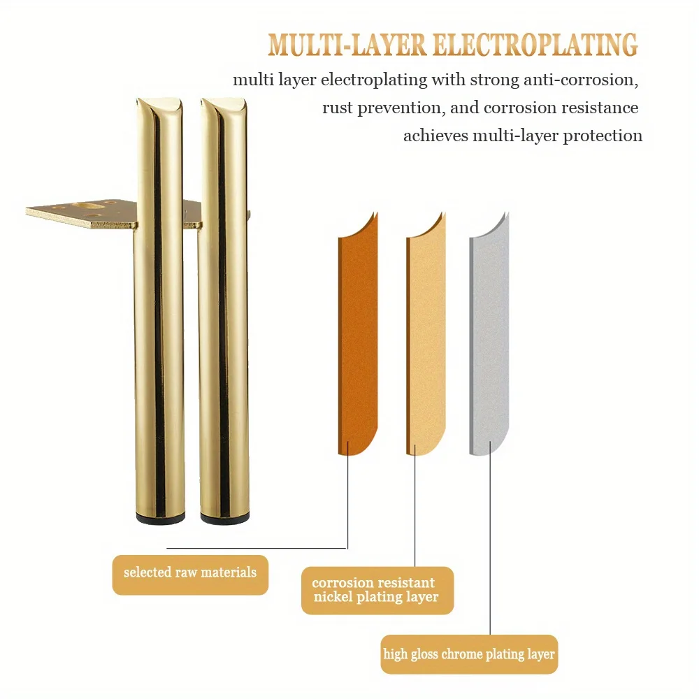 Современные золотые металлические ножки для мебели стильный журнальный стол