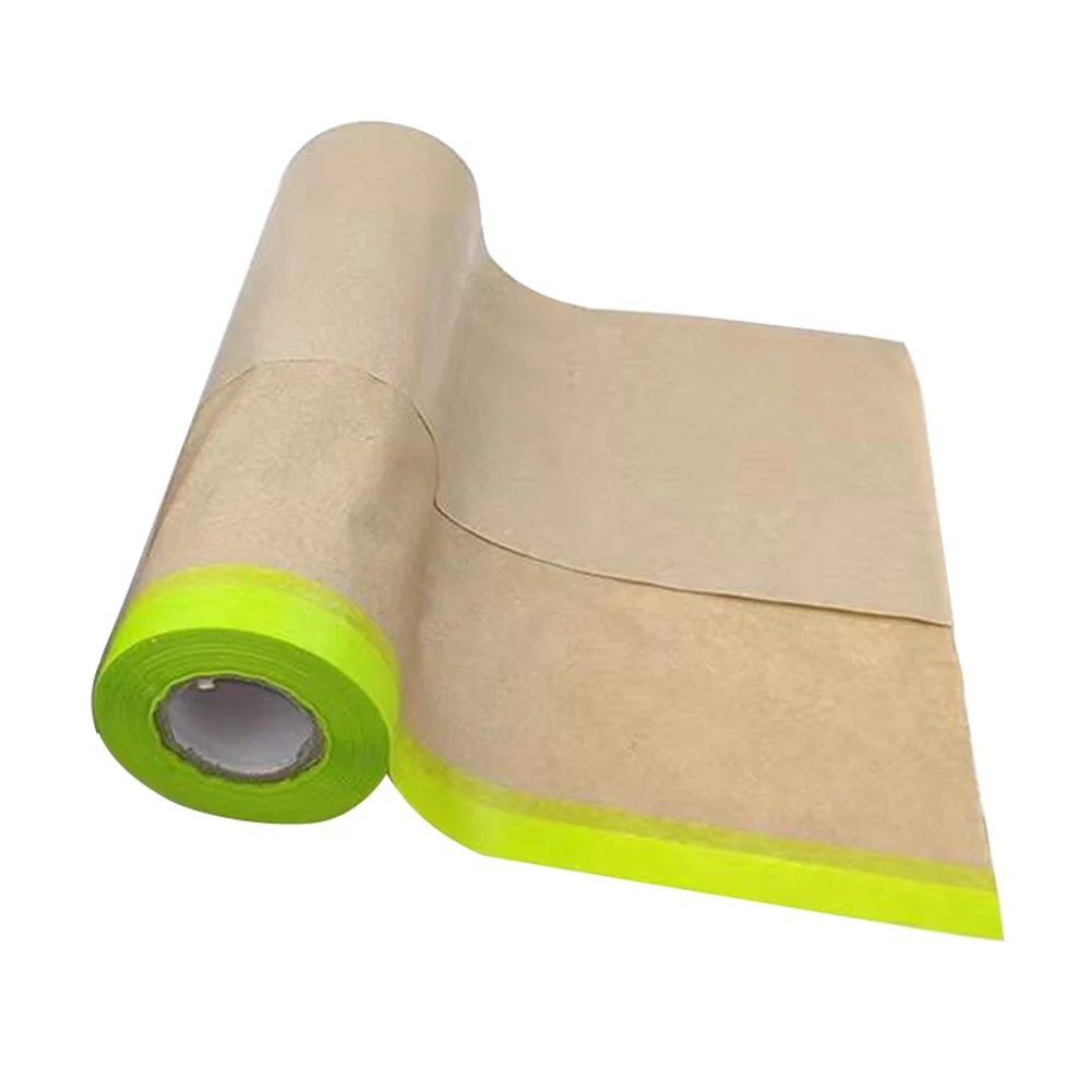 

1roll Masking Paper Shield Pre Taped Anti Scratch Car Furniture Auto Body Supplies For Painting Self Adhesive Covering Floor