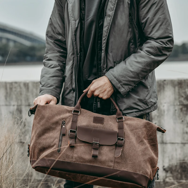 

Fashion Casual Men travel Bags Male Weekend Outdoor Large Capacity Bag Canvas Handbags Vintage Duffle Bag Dropshipping