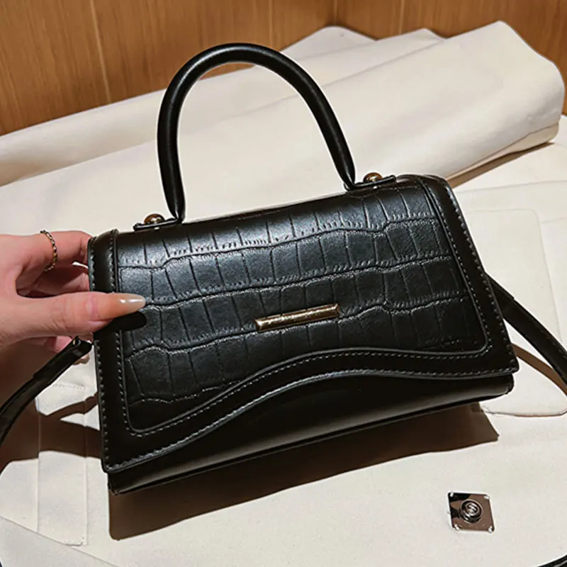 

Женская Маленькая кожаная сумка-топ с узором под камень, 2023, короткая сумочка и кошелек, винтажная Повседневная маленькая квадратная сумка-тоут