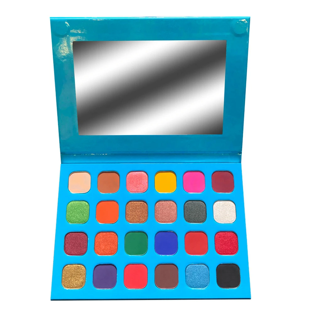 

24-color Sea Pattern Blue Pan Pearlescent Matte Eyeshadow Private Label Makeup Palette
