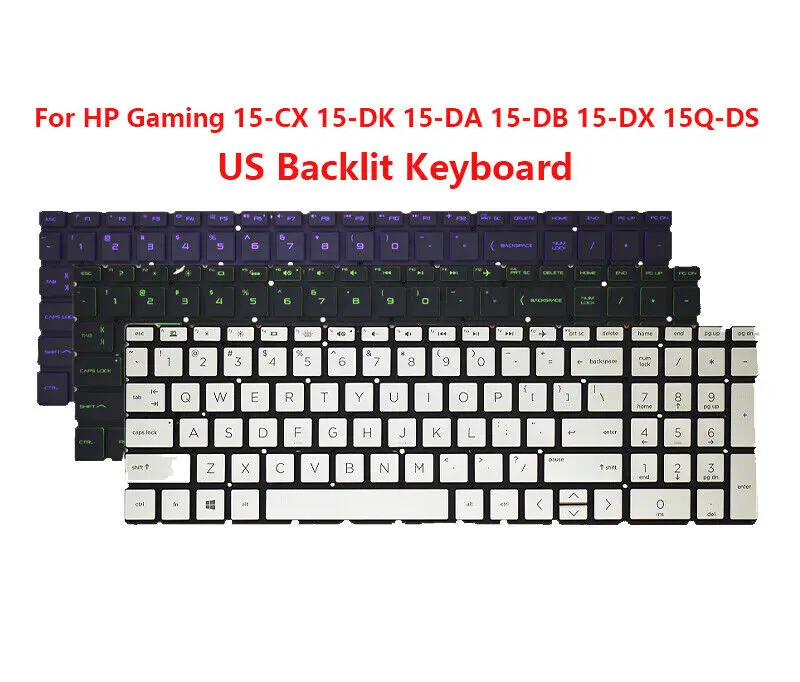 New For Gaming Pavilion 15-CX 15-DK 15-DA 15-DB 15-DX 15Q-DS US Backlit Keyboard