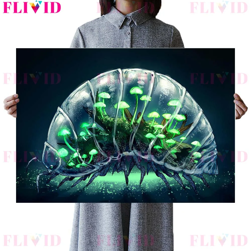 Риф рифа танка Armadillo Hermit Краб таблетка Жук Улитка Черепаха настенная Картина на