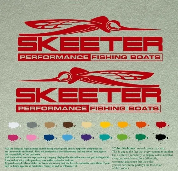 

For 1Pair Skeeter Decals Vinyl Stickers Boat Outboard Motor lot of 2