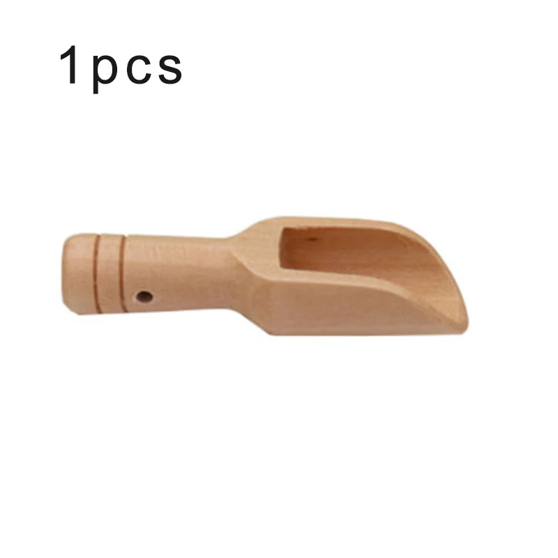 

5PCS Mini Wooden Spoon Scoop Lotus Wood Round Handle Coffee Condiment Salt Sugar Spoon Kitchen Tools Gadgets Condiment Scoop