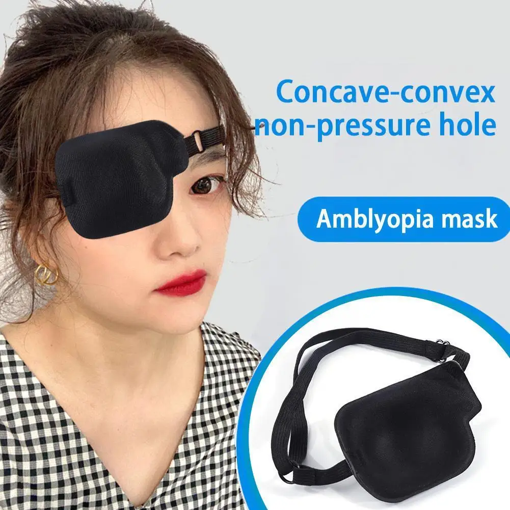 

1PC Black Single Eye Patch Adjustable 3D Foam Groove Eyeshades For Lazy Eyes Medical Use Concave Eye Patch Cover Eyeshade 2 M9S7