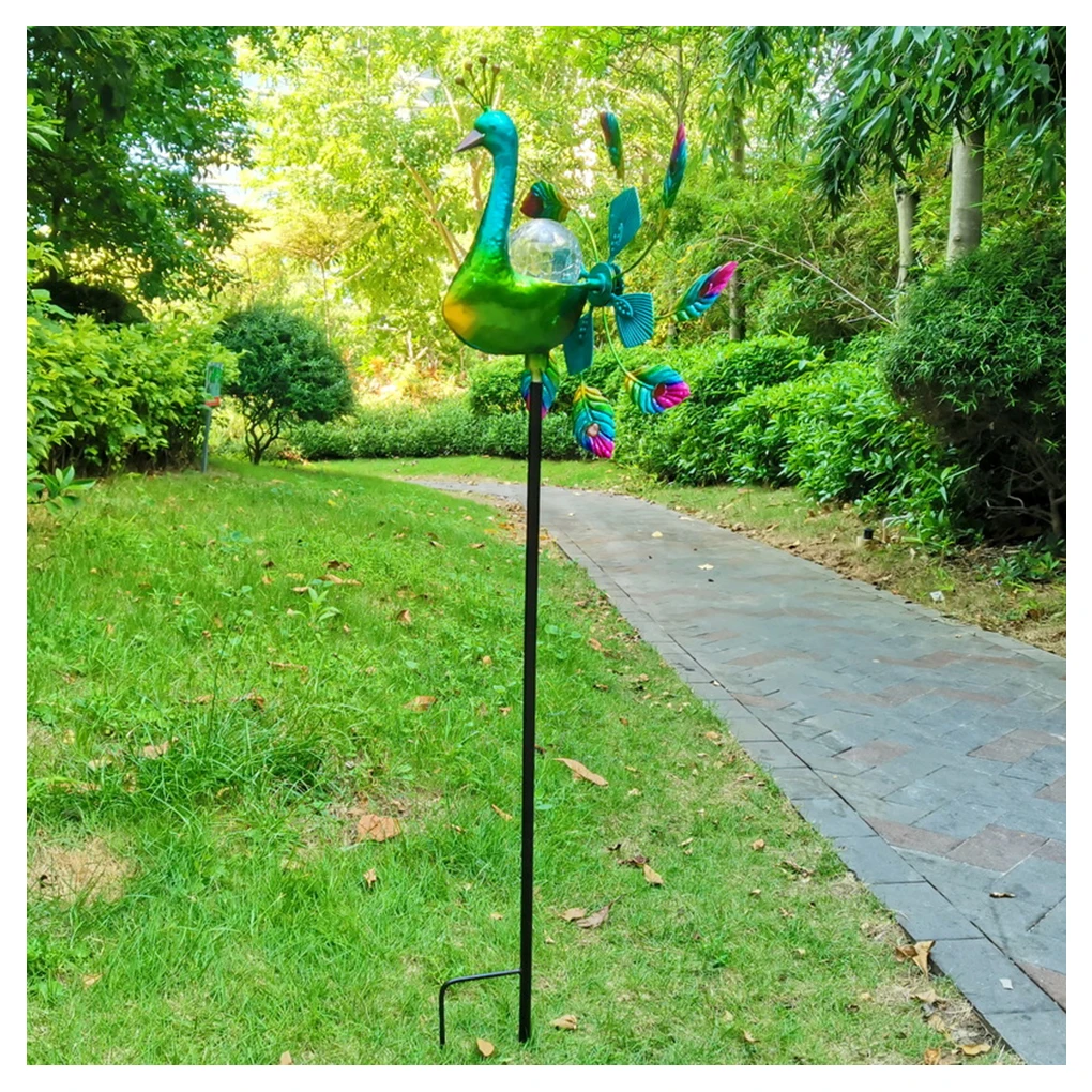 

Solar Animal Shaped Light Windmill Stress Relief Outdoor Metal Wind Spinner Stake Lamp Ball Lampshade Lawn Decoration