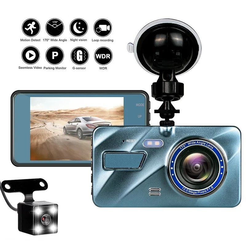 

Car black box 3.6 inch recorder double recording high definition 1080 night vision reversing image hidden monitoring dvr