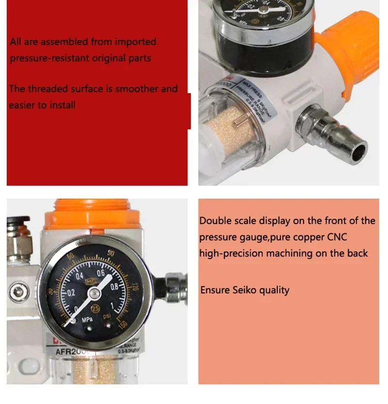 Воздушный компрессор Регулятор воздушного фильтра Сепаратор масла и воды