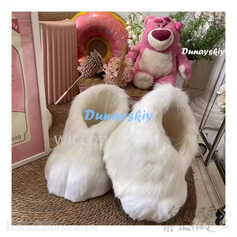 Аниме Пара пушистых цветных лап животных или пальм на заказ креативные милые