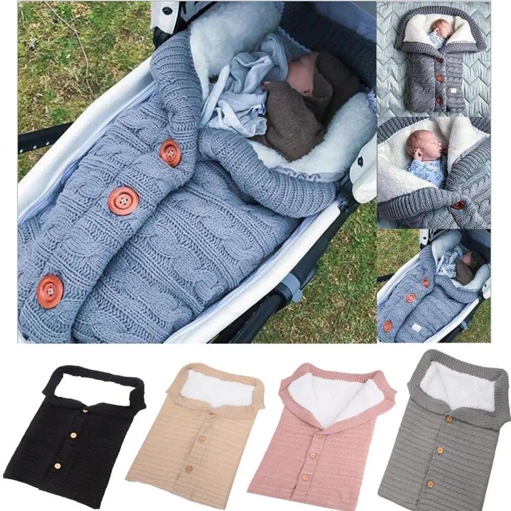 

Bags Baby Blanket Knit Blanket keep Warm Newborn Swaddle Infant Sleeping Sack Baby Wrap Blanket Baby Stroller Cushion