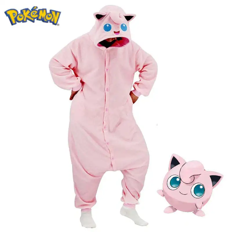 

Pokemon New Cosplay Costume Jigglypuff Onesie Pajamas For Halloween Women One-piece Girl Full Body Pijama Anime Sleepwear Gift