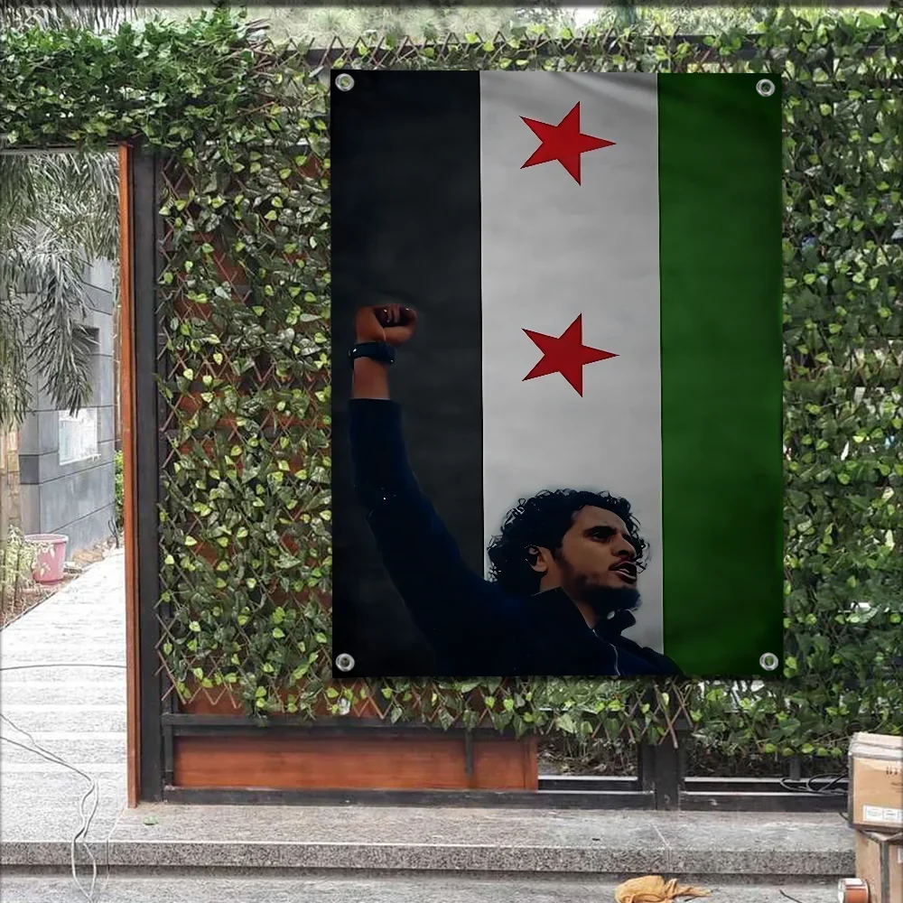 Фото Флаг S-Syrian Revolution, уличные садовые флаги для семейной группы, фото, гостиная, домашний общежитие, настенный художественный декор, баннер №3