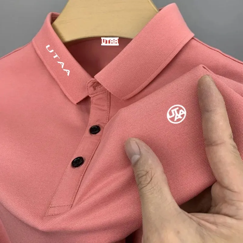 2023 Summer New Breathable Golf UTAA Brand Polo Shirt Men's Leisure Short Sleeve Summer Men's Polo Shirt Sports T-shirt Top images - 6