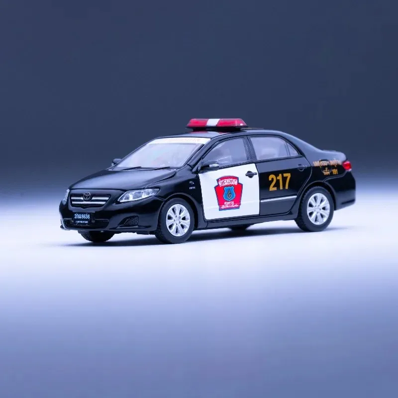 Фото Коллекционная модель полицейской машины Rollin Thai в масштабе 1:64 из литого сплава, подарок для мальчиков, игрушка для мальчиков, рождественский подарок №1