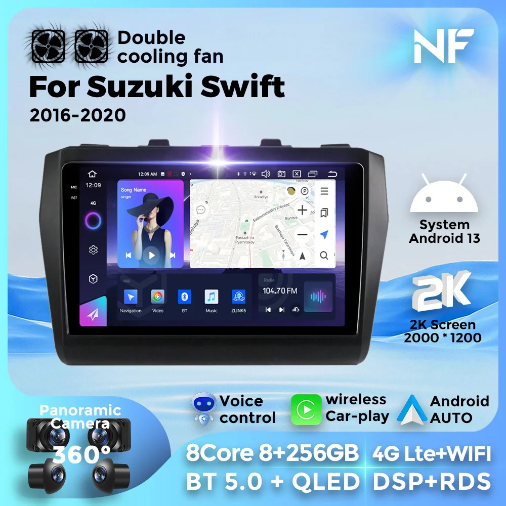 Navifly Auto Magneto Carplay DSP 2 Din Android 13 для Suzuki Swift 2015-2021 навигация GPS мультимедийный плеер с 8
