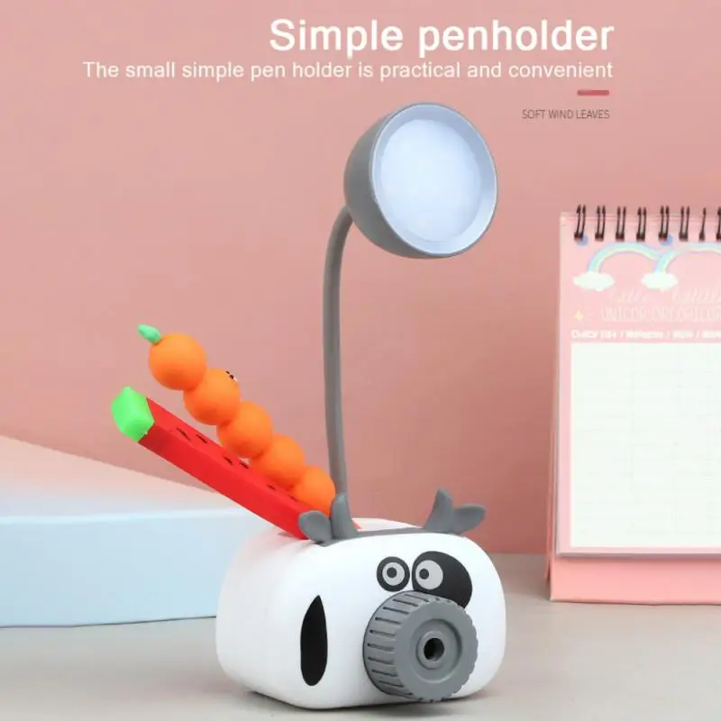 

Cartoon Piggy Pen Holder Pencil Sharpener Mini Table Lamp USB Charger LED Light Child Student Eye Protection Lamp