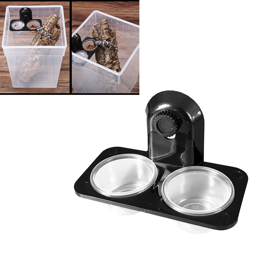 

Bowl Feeder Reptile Hamster Pet Dish Gecko Ledge Rabbit Chewing Rice Animal Feeding Lizard Cricket Suction Cup Turtle Diet Anti