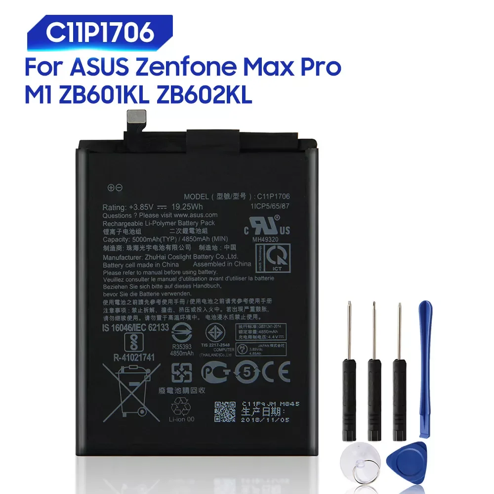 

2023New Original Replacement Battery For ASUS Zenfone Max Pro M1 6.0" ZB602KL X00TDE ZB601KL X00TDB C11P1706 Genuine Batter