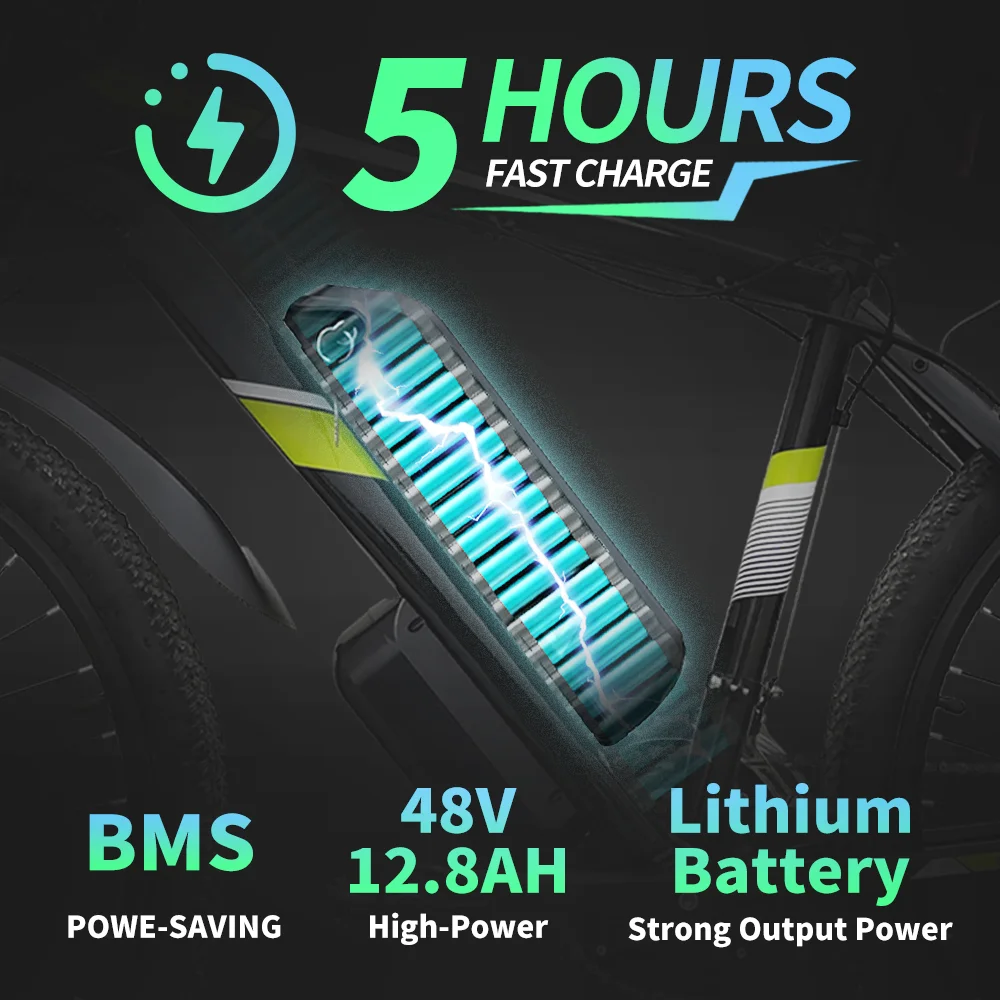 WElectric Bicycle48V12.8 AH литиевая батарея взрослый горный пересеченный велосипед для езды