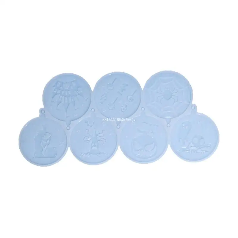 

Формы из силиконовой смолы на тему Хэллоуина с отверстиями, формы для подвесок, DIY ремесленные формы для ручного изготовления