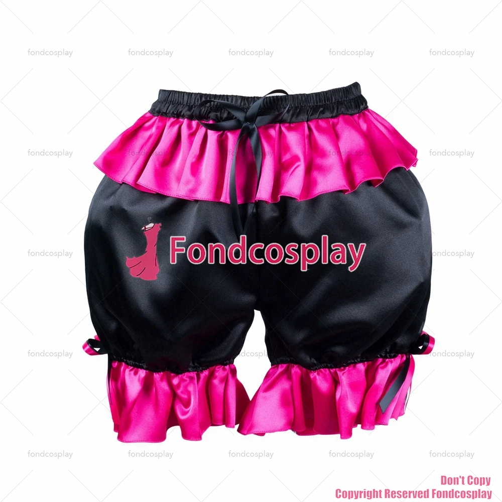 Сексуальные костюмы для взрослых fondcosplay женские шорты черные ярко-Розовые