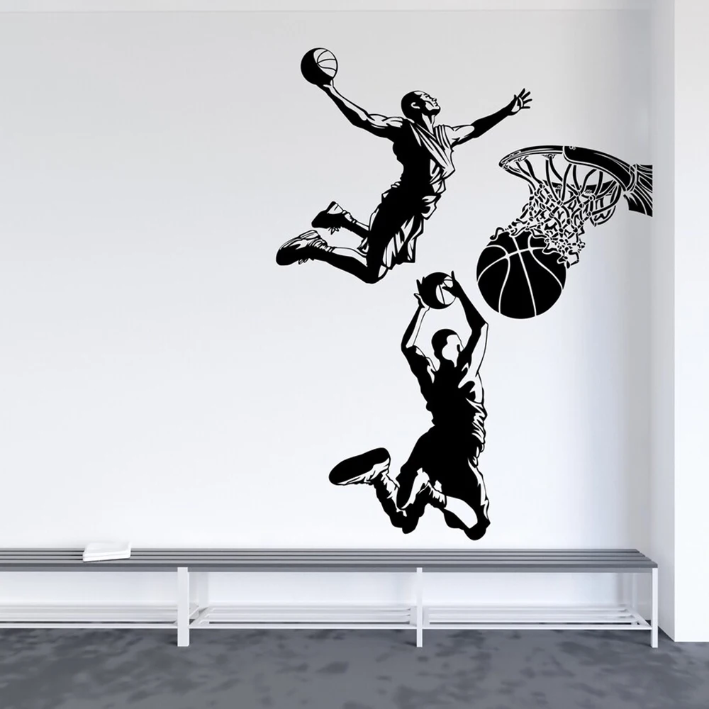 Баскетбольная Настенная Наклейка для детской баскетбольной комнаты Настенный