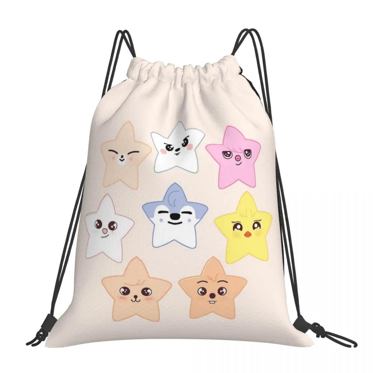 

Рюкзак SKZOO Fan Art - Stray Kids с 5 звездами, портативные сумки на шнурке, сумка на шнурке с карманом, спортивная сумка, сумки для книг для мужчин и женщин