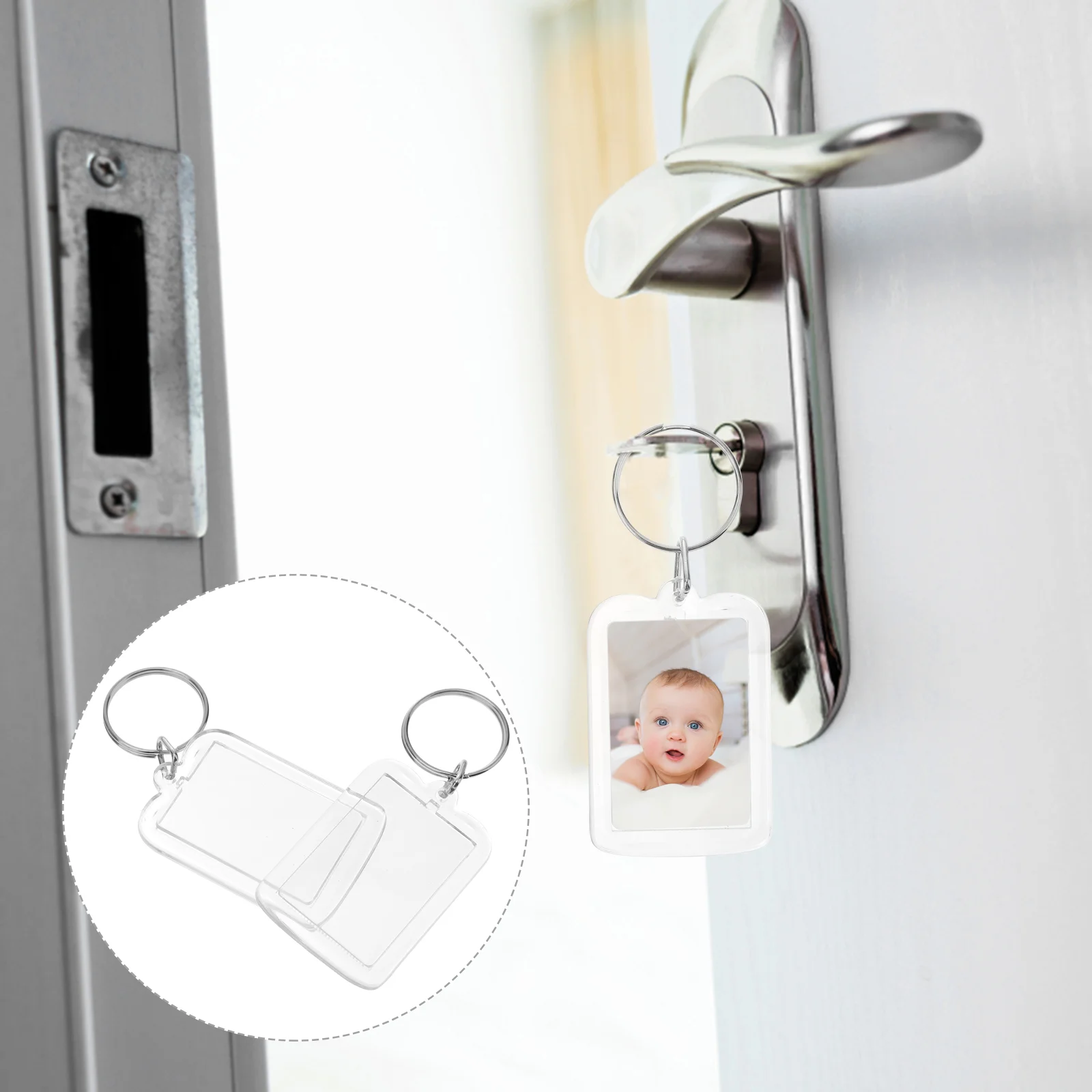 10 шт. карабин для ключей цепочки мини-брелок с изображением детская черная рамка