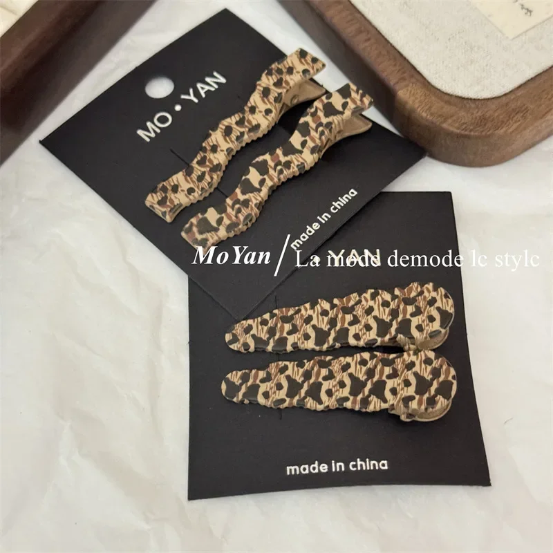 Заколка для волос с леопардовым принтом женская модный зажим из сплава милая