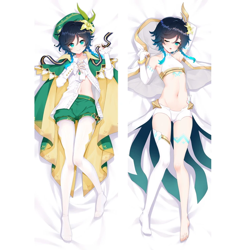 

60x180cm HD Printed Game Genshin Impact Venti Dakimakura Man Otaku Hugging Body Cushion Cover Fullbody Throw Pillow Case Gift