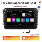Автомобильный мультимедийный плеер, Android 10, GPS, 2 Din, Автомагнитола для VWVolkswagenGolfPoloPassatb7b6SEATleonSkoda, 2 ГБ + 16 Гб