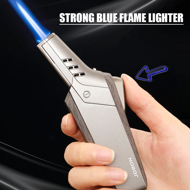 

Jobon Kitchen Outdoor Metal Windproof Cigar Jet Flames lighter Turbo Torch Fire Gas Lighters Men's Gift