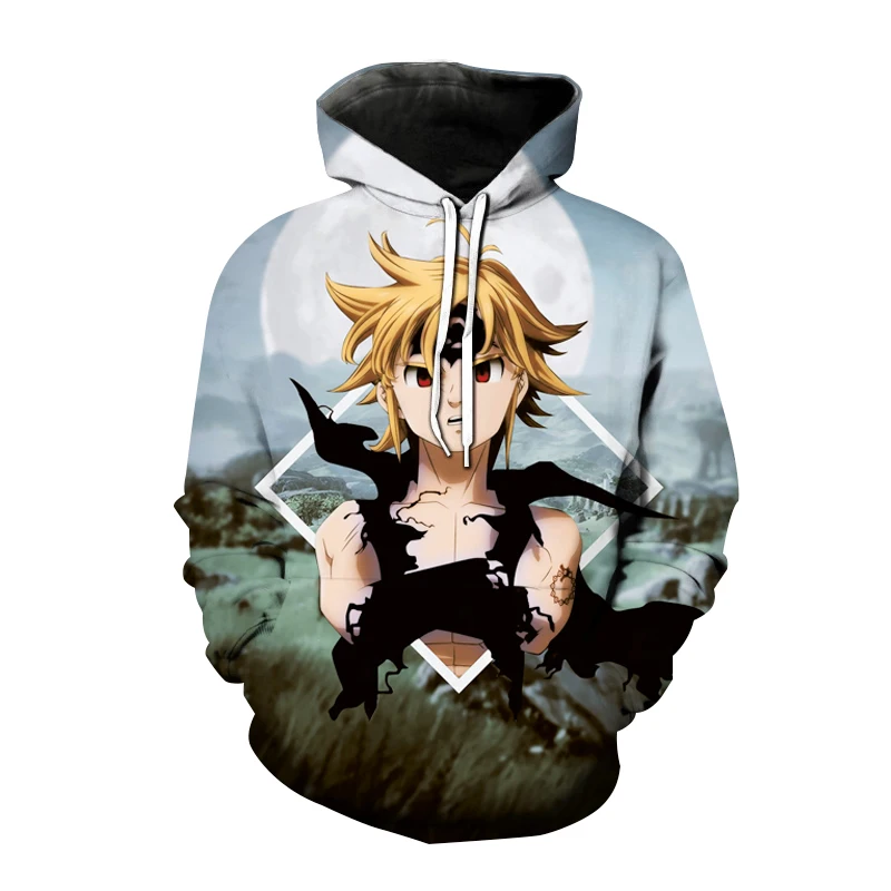 Anime Seven Deadly Sins Hoodies 3D Print  Sweatshirts Boys Girls Cartoons Hooded Sweatshirts Kids  Pullovers Clothes