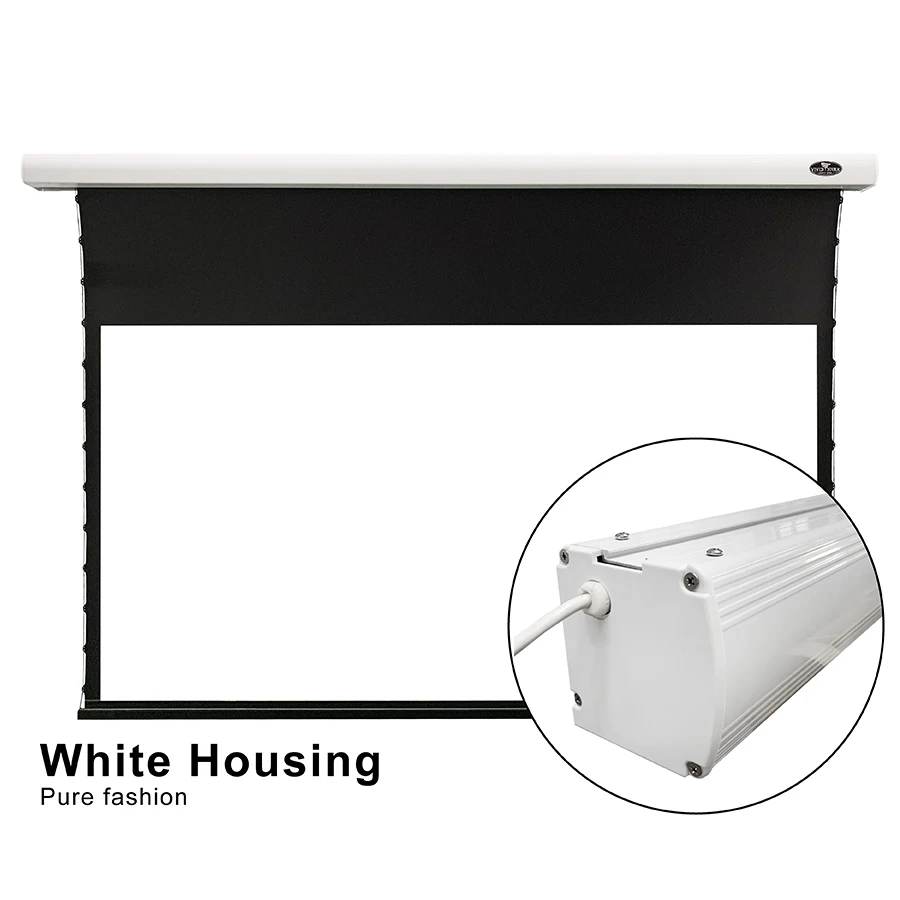 VIVIDSTORM 120 дюймов Slimline Электрический язычок натягиваемый вытягивающийся белый