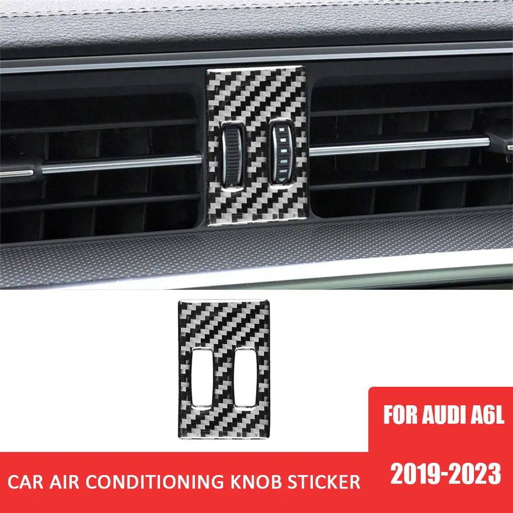 

Car Air Conditioning Knob Middle Air Outlet Pulley Trim Sticker Carbon Fiber for Audi A6L 2019-2023 Auto Interior Accessories