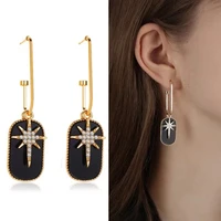 rhinestone earrings wedding accessories summer gold plated jewelry wholesale bohemian fashion ladies 2022 black resin pendants