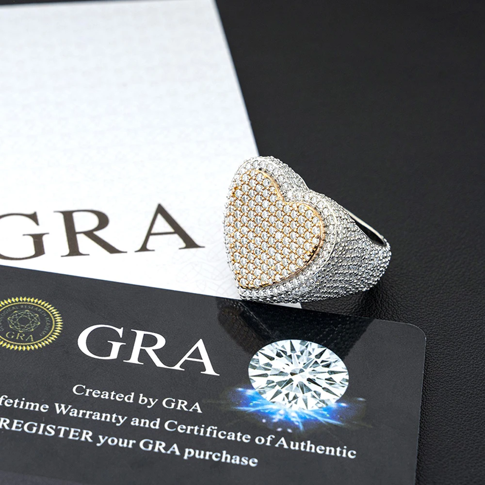 Heart S925 Moissanite Rings For Women Silver Wedding Ring Finger Jewelry Men Real Diamonds Pass Tester Free Shipping