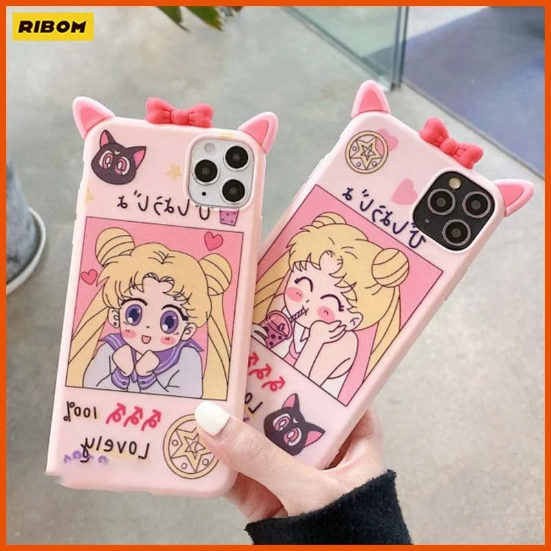 

NEW Japanese Cartoon Anime Y2k Girl Aesthetic Sailor A Moon Cell Phone Case For IPhone 12 Mini 11 Pro Max X XS XR 7 8plus Cute