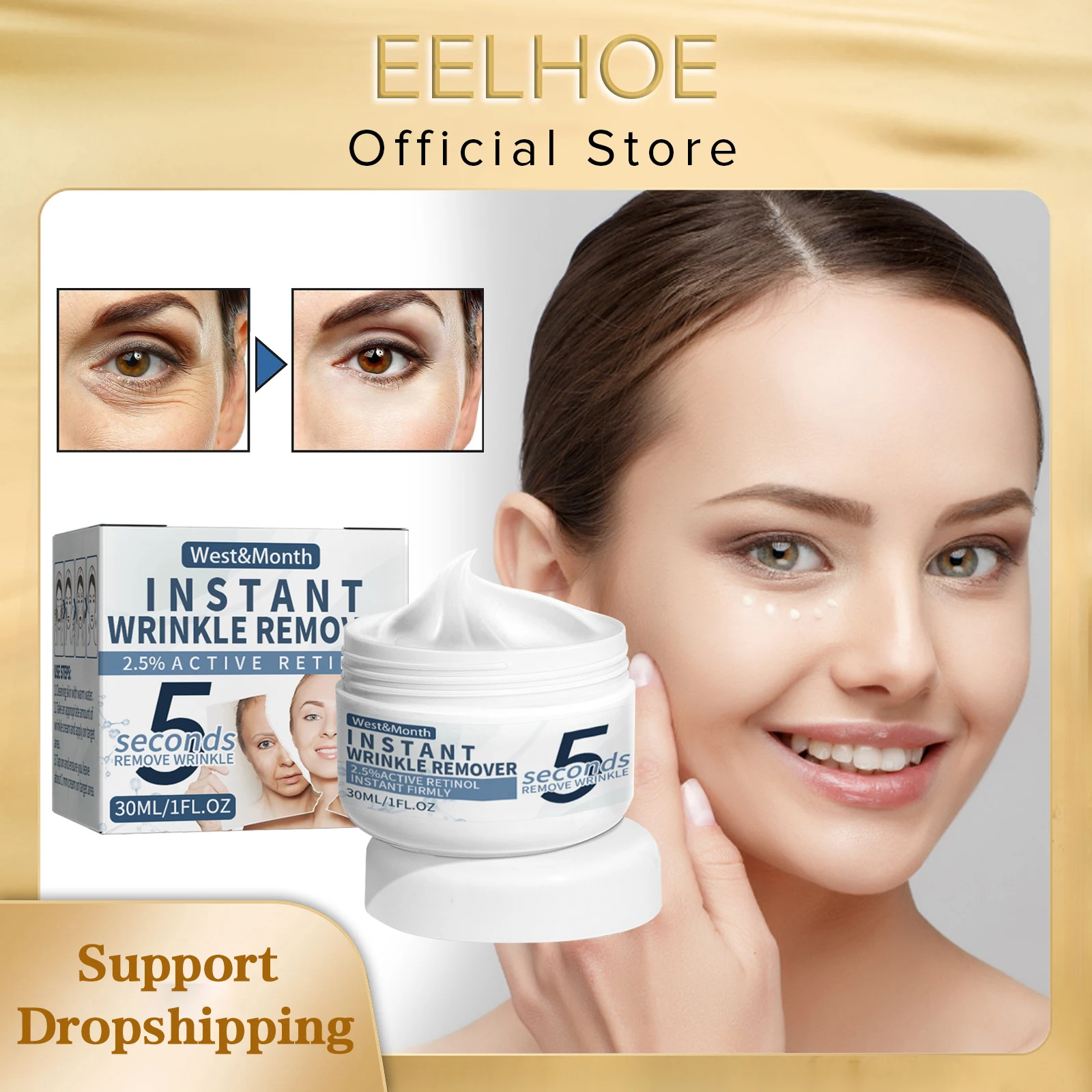 Retinol Anti Wrinkle Cream 5 Second Instant Wrinkle Remover Face Cream Anti Aging Firming Lifting Fade Fine Line Face Skin Care