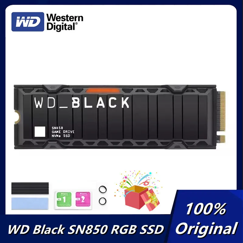 

Western Digital WD Black SN850 RGB 2TB 1TB 500GB Solid State Drive PCIe4.0 Gen4 SSD M.2 2280 7000 MB/s For PS5