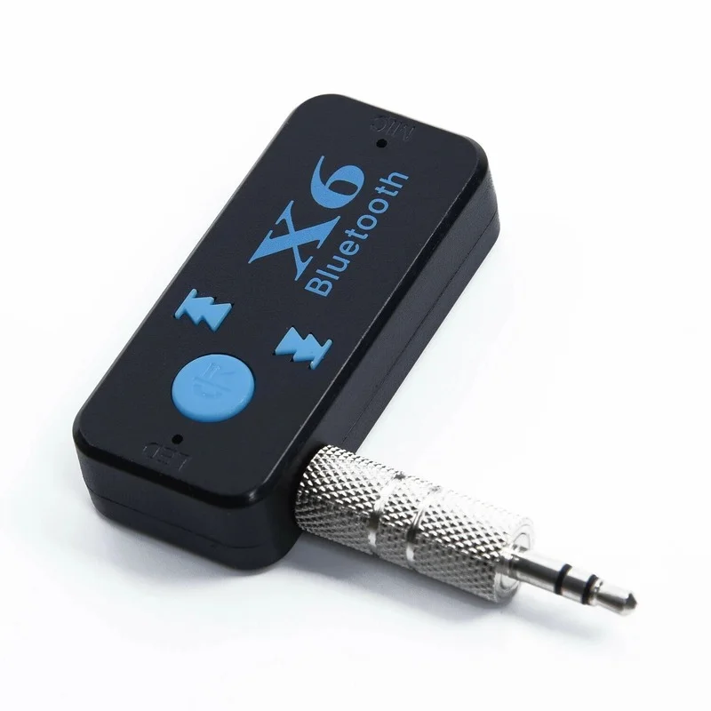 

X6 Wireless Bluetooth4.1 Audio Music Receiver Stereo Car Kit Adapter 3.5mm AUX Handsfree Car Kit Support TF Card A2DP Mp3