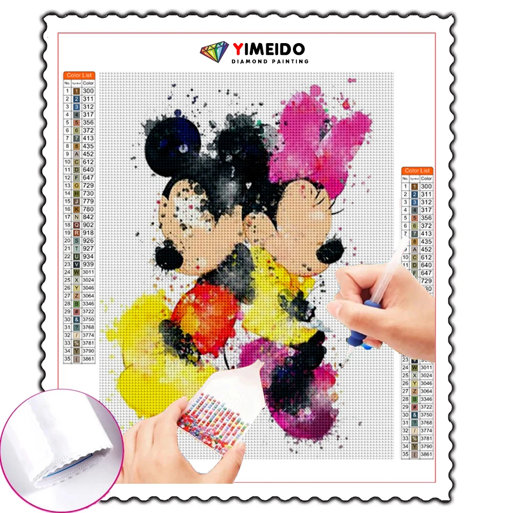 

5D DIY Disney Diamonds Painting Colorful Mickey and Minnie Diamond Embroidery Donald Duck Winnie the Pooh Mosaic Home Decor Gift