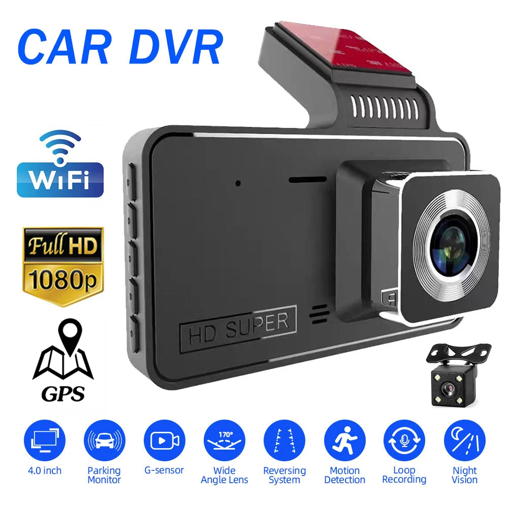 

Dash Cam WiFi Car DVR 4.0 1080P Full HD Rear View Video Recorder Dashcam Auto Parking Monitor Night Vision G-sensor GPS Tracker