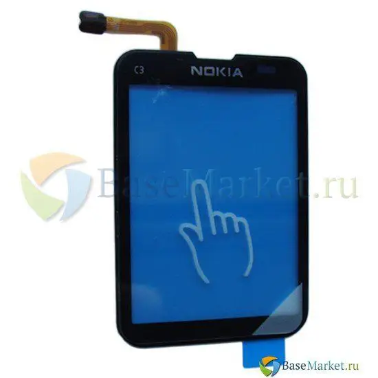 Тачскрин (сенсор) для Nokia C3-01 Touch and Type (черный) (копия оригинала) |